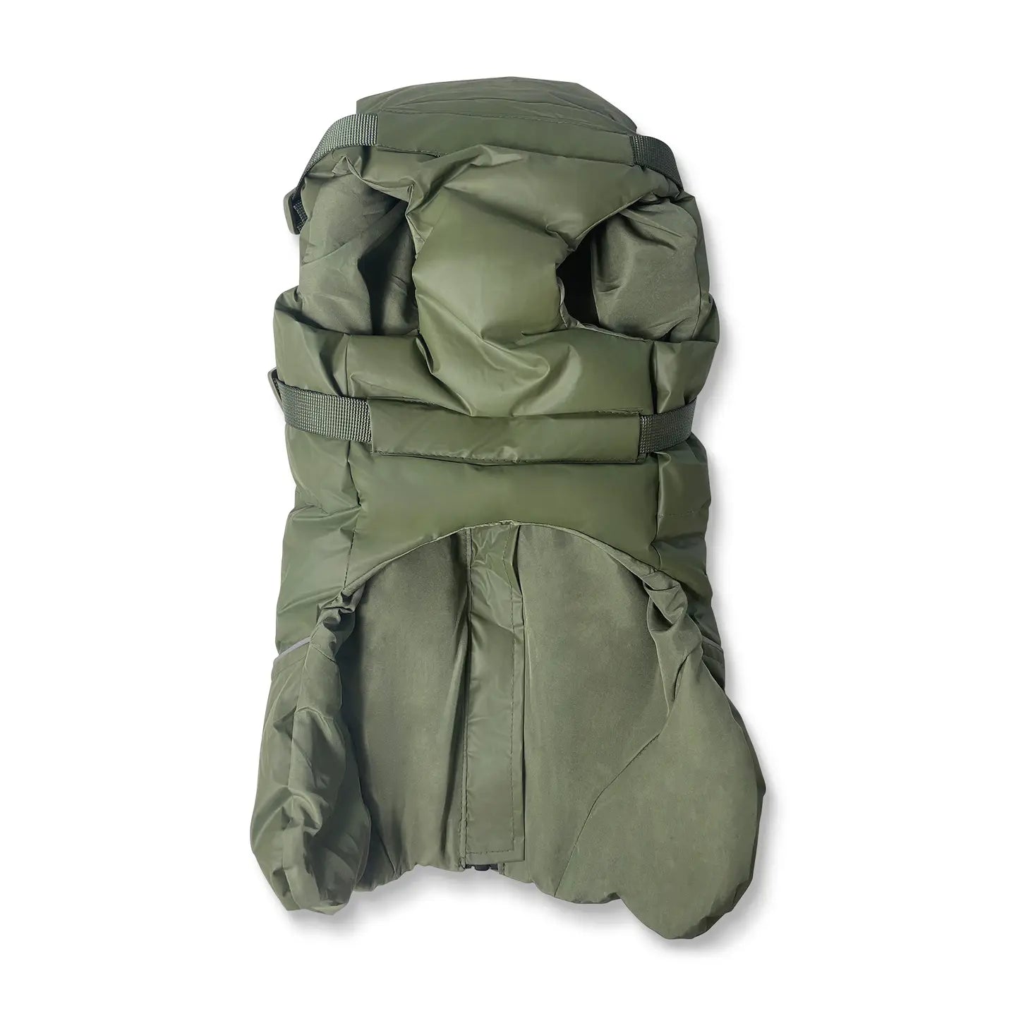 Abrigo y arnés verde