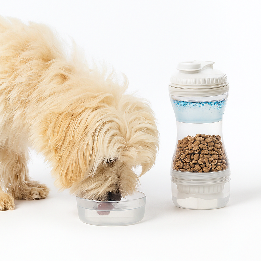 BOTELLA COMBINADA PARA COMIDA Y AGUA DOGGYROLLER