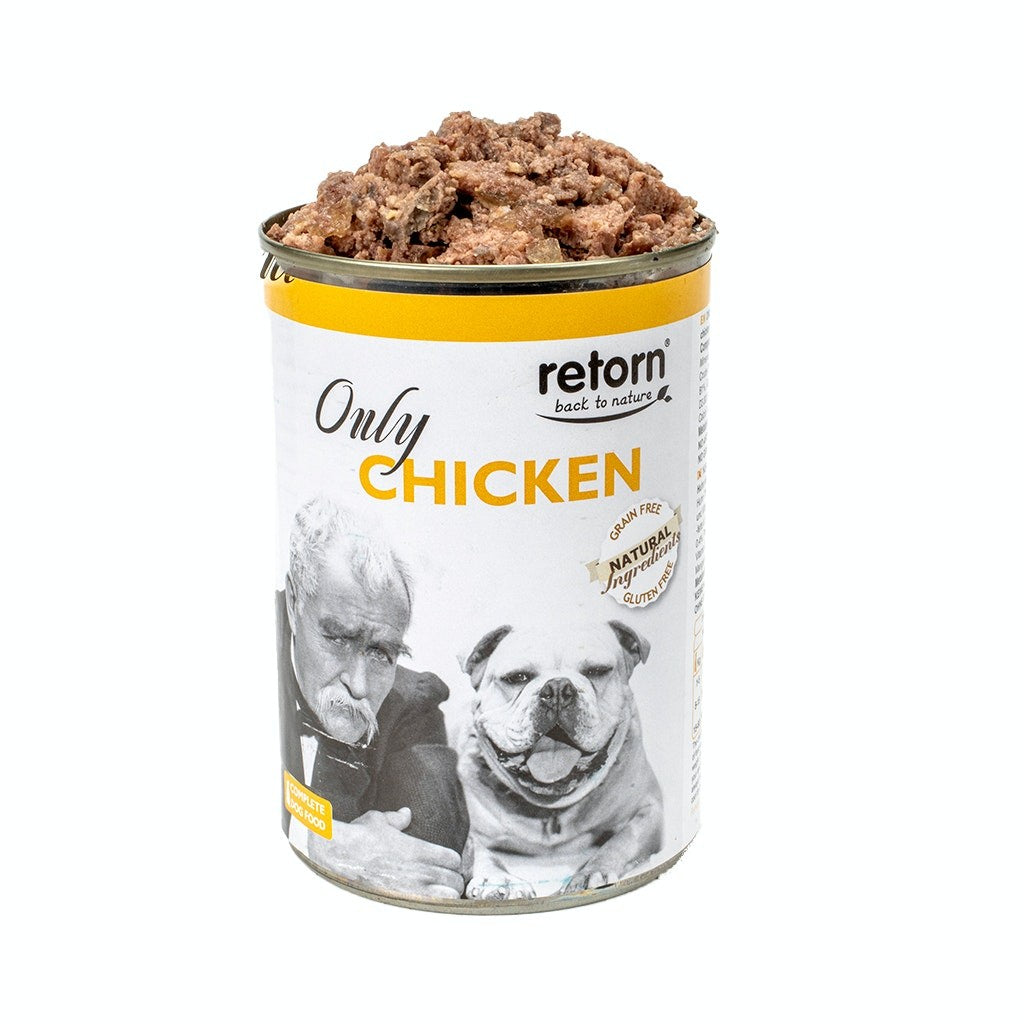 LATAS PARA PERROS DE POLLO DE RETORN