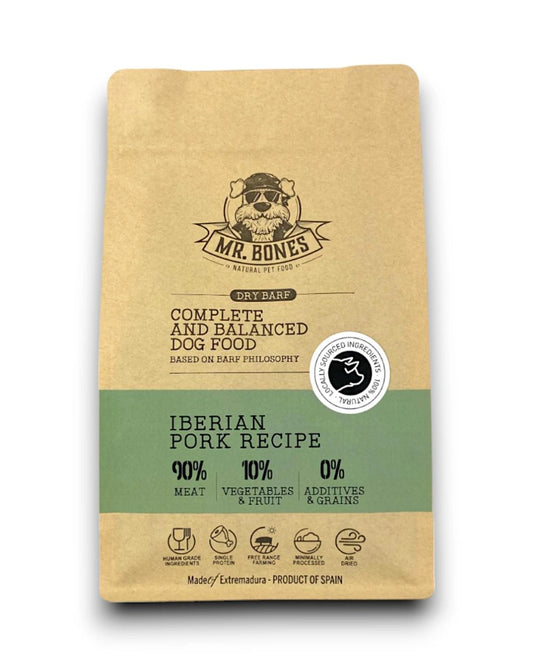 DRY BARF DE CERDO IBÉRICO - COMIDA NATURAL PARA PERROS SIN CEREALES