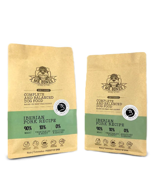 DRY BARF DE CERDO IBÉRICO - COMIDA NATURAL PARA PERROS SIN CEREALES