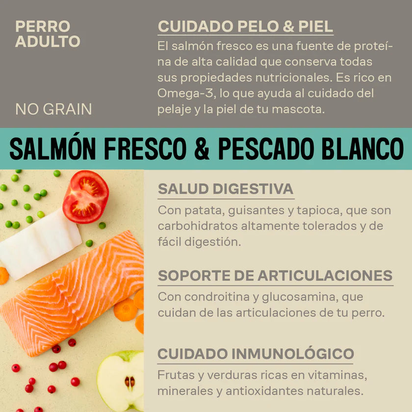 Pienso natural salmón y pescado - 2 Kg