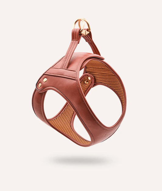 Arnés cuero vegano marrón jala