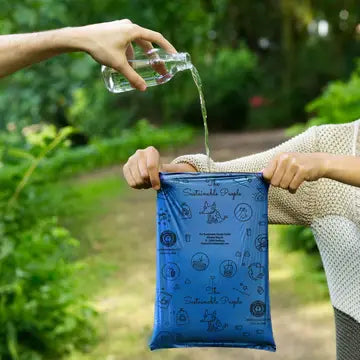 BOLSAS AZULES RECICLADAS PARA EXCREMENTOS, CERTIFICADAS POR BLUE ANGEL, THE SUSTAINABLE PEOPLE