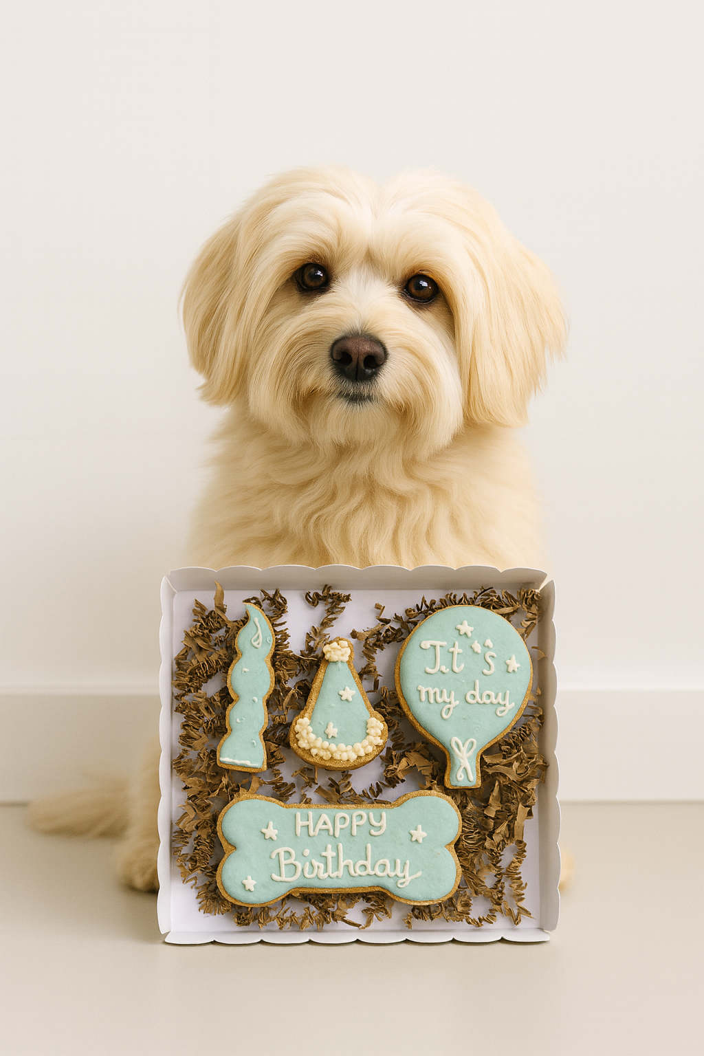 CAJA DE CUMPLEAÑOS – 4 GALLETAS GLASEADAS ARTESANALES