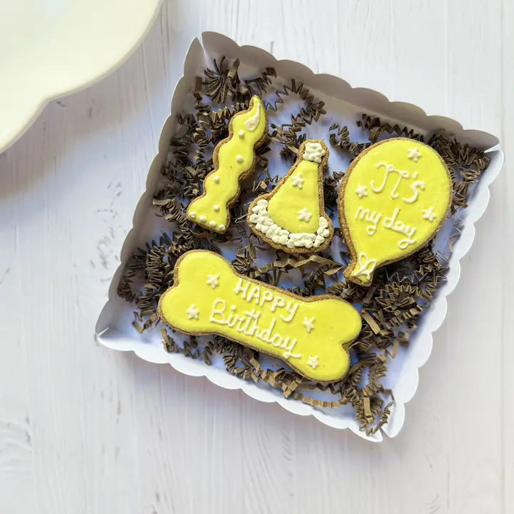 CAJA DE CUMPLEAÑOS – 4 GALLETAS GLASEADAS ARTESANALES