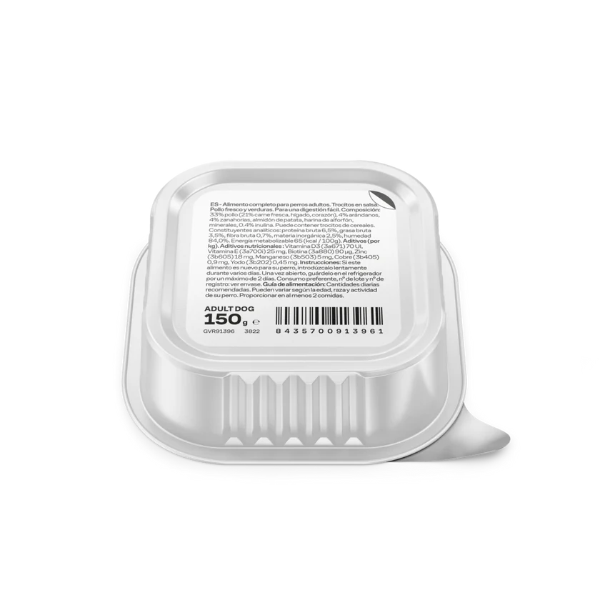 Comida húmeda natural - Pollo y vegetales