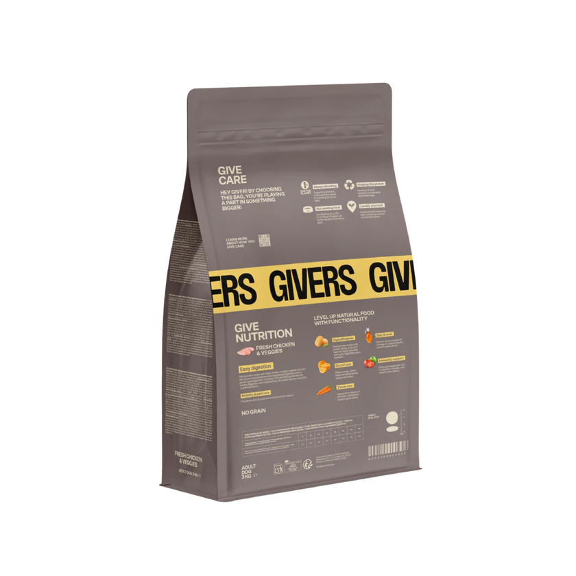 Pienso natural adultos - Pollo y vegetales - 3 Kg