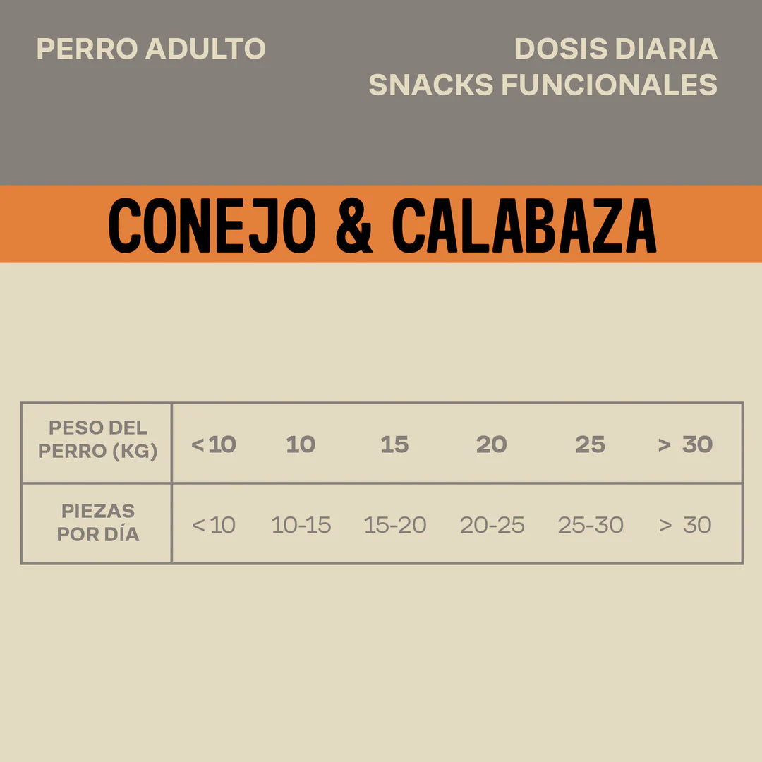 Snack natural conejo con calabaza