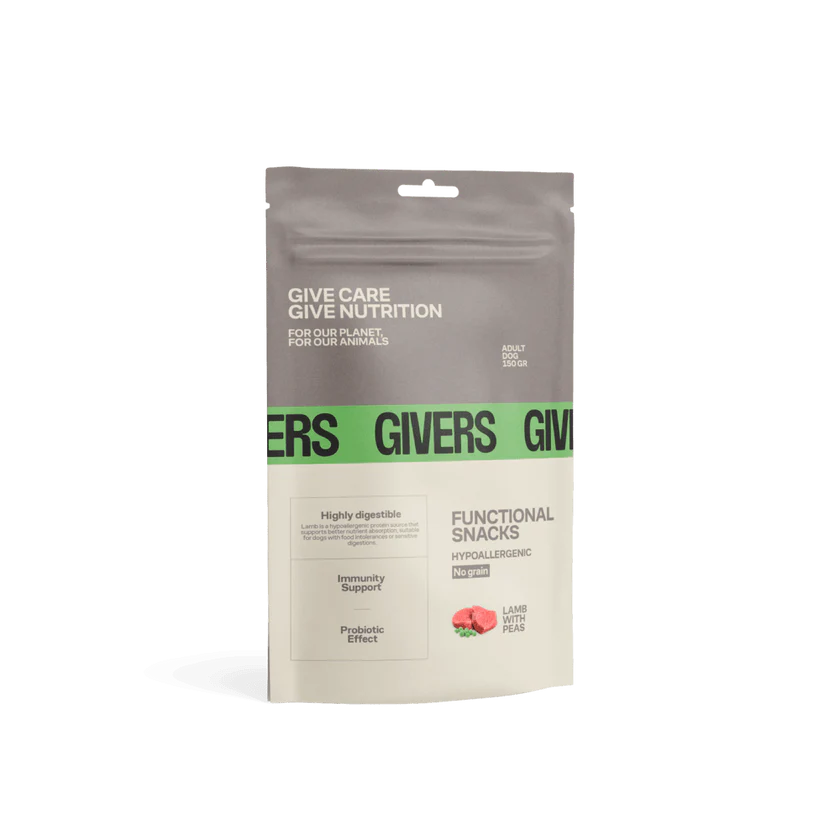 Snack natural cordero con guisantes