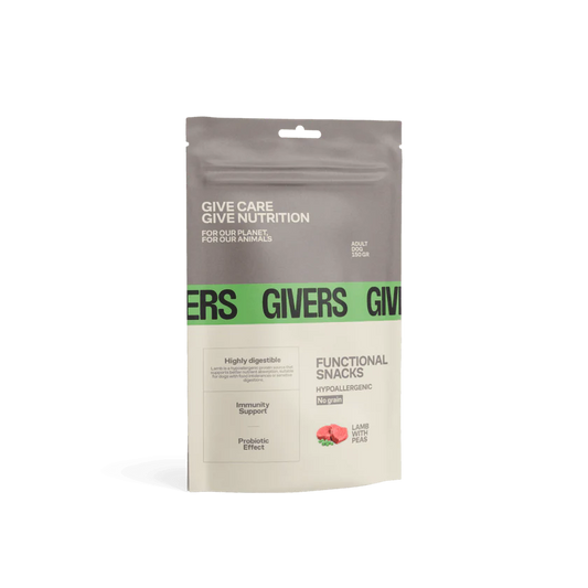 Snack natural cordero con guisantes