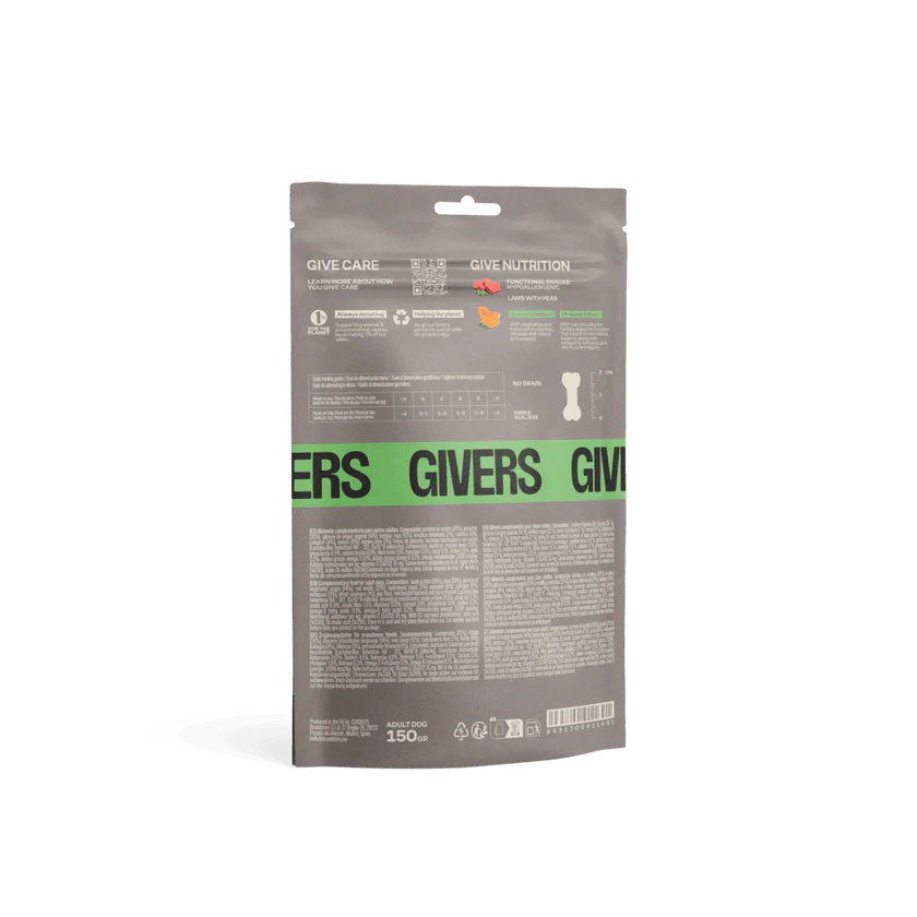 Snack natural cordero con guisantes