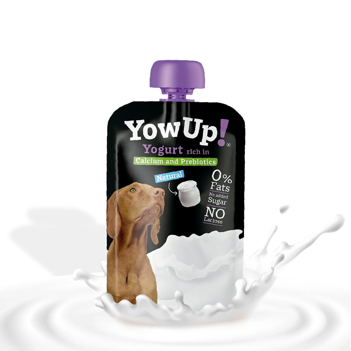 YOW UP YOGURT NATURAL - CALCIO Y PREBIÓTICOS (PAQUETE DE 10)